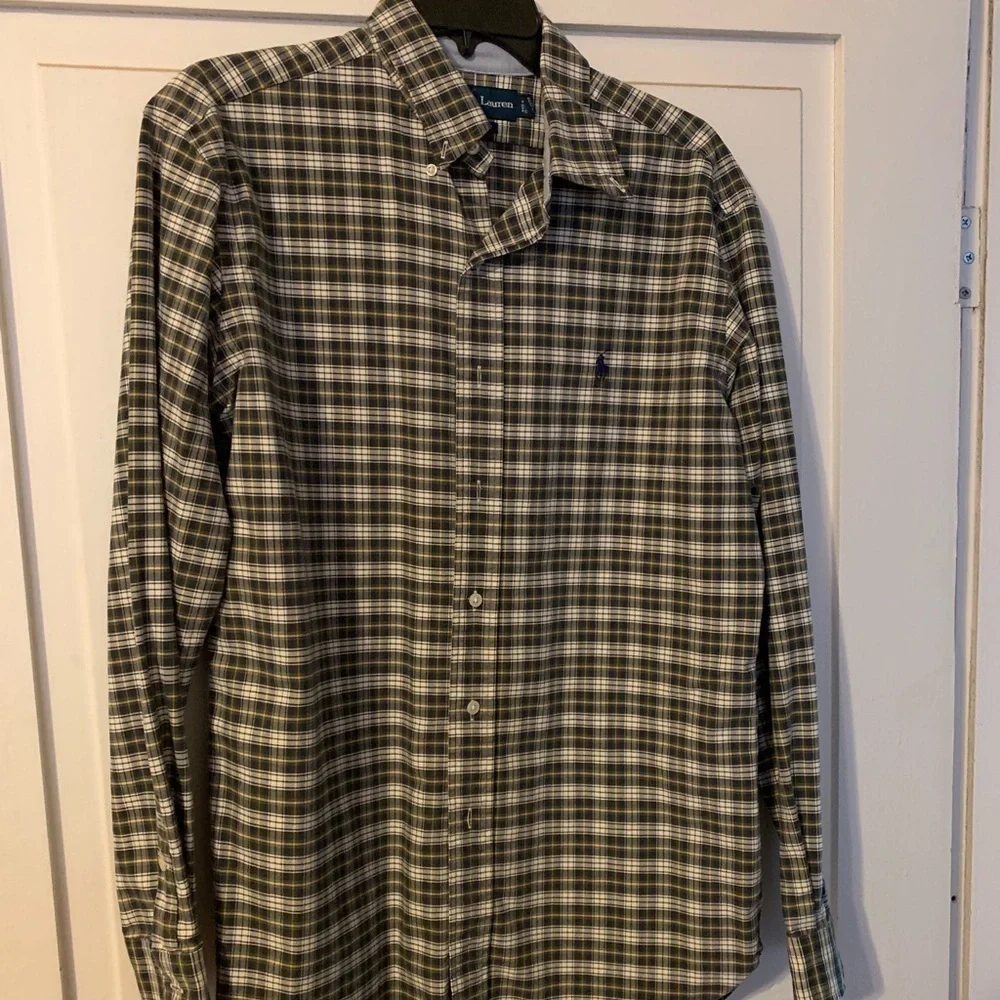 Ralph Lauren plaid button down- 100 % Cotton